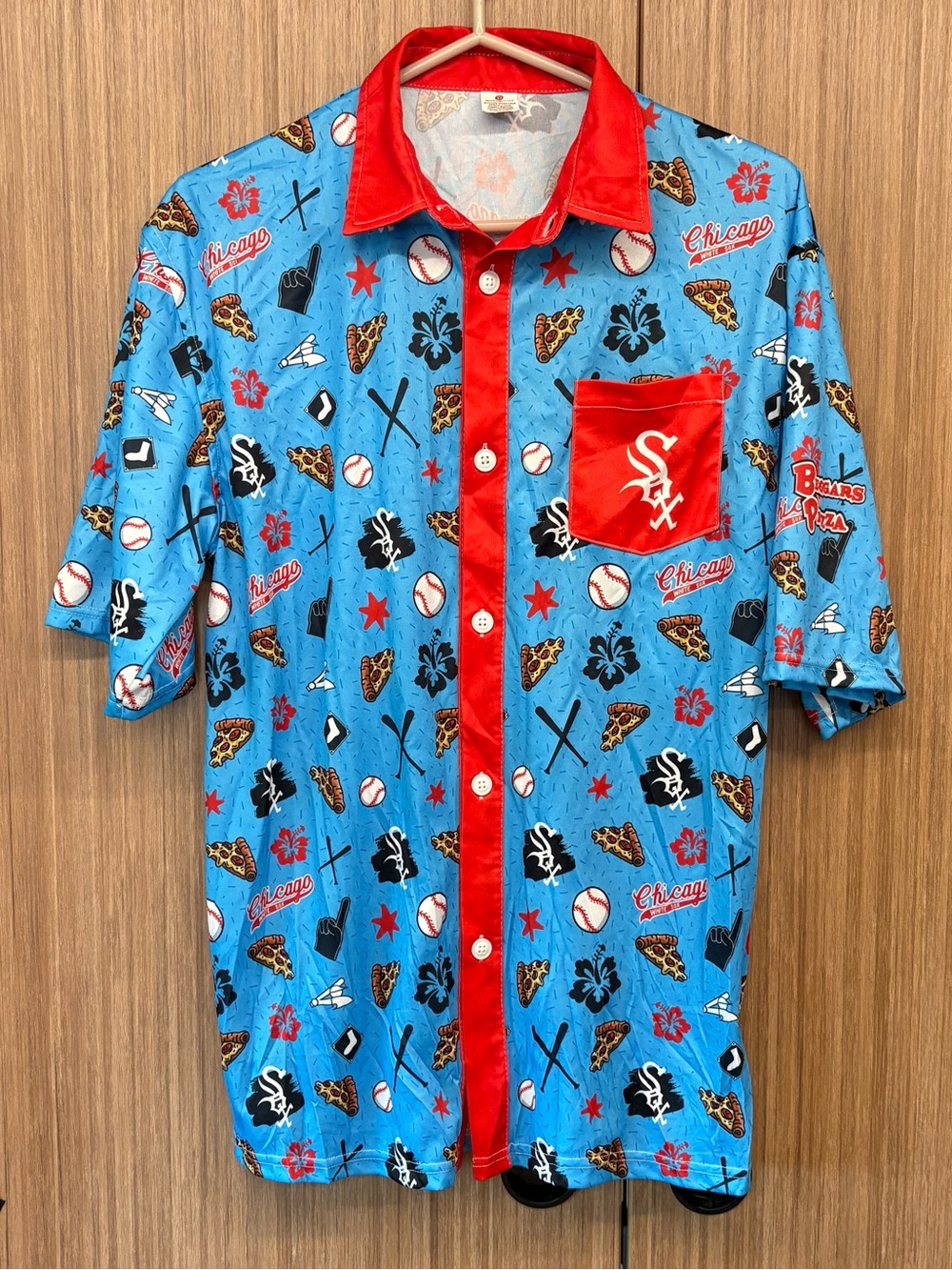 Chicago White Sox and Pizza Themed Men’s Button Up